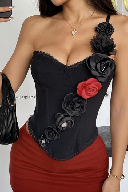 strapless-red-lace-floral-boned-cami-top