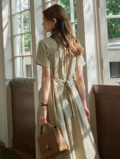 elena-v-neck-lapel-plaid-dress