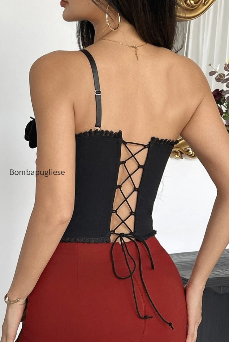 strapless-red-lace-floral-boned-cami-top