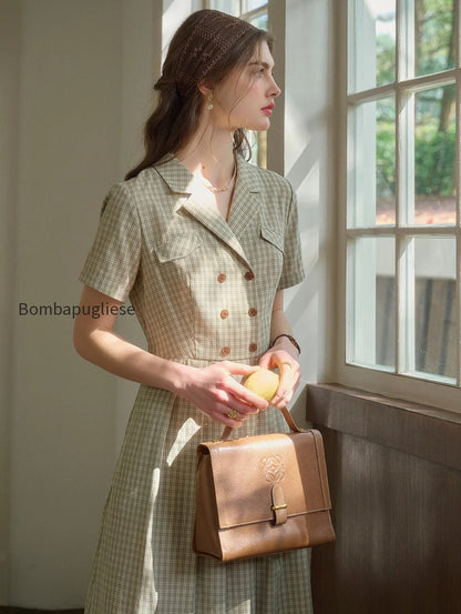 elena-v-neck-lapel-plaid-dress