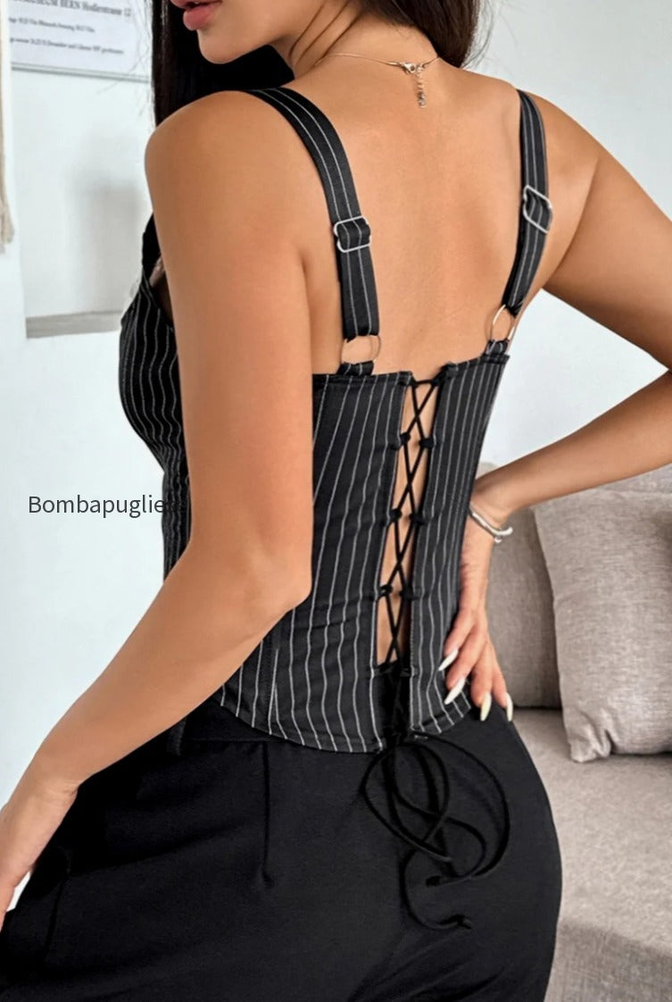 striped-color-block-ruffle-trim-boned-cami-top