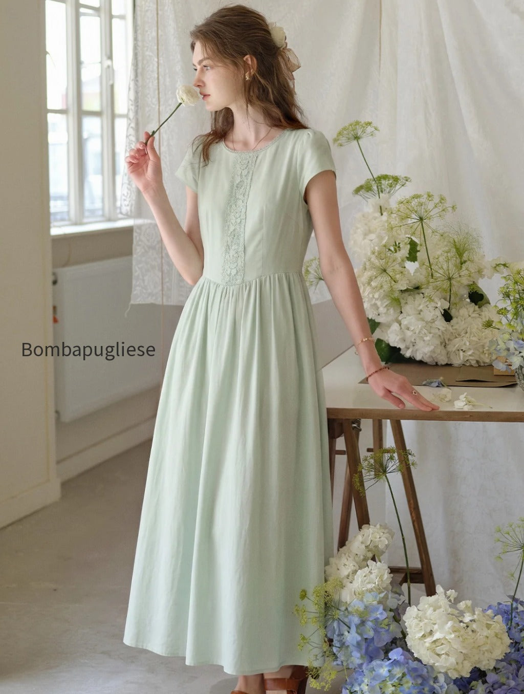 malia-round-neck-lace-embroidered-100-cotton-dress-green