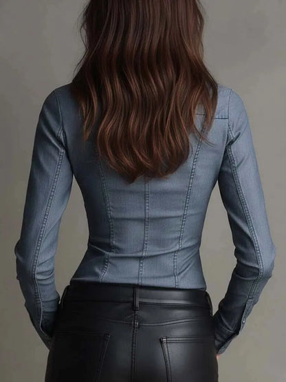 pure-cotton-denim-fitted-shirt-with-ruched-waist-o4mt