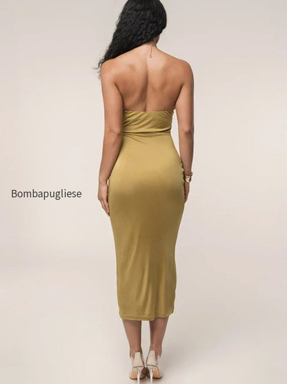 cutout-chain-metal-halter-midi-dress