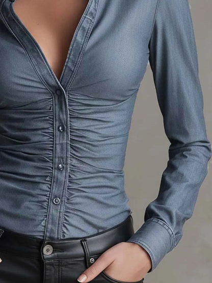 pure-cotton-denim-fitted-shirt-with-ruched-waist-o4mt