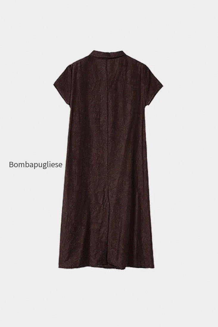 linen-blend-jacquard-a-line-shirt-dress-in-brown