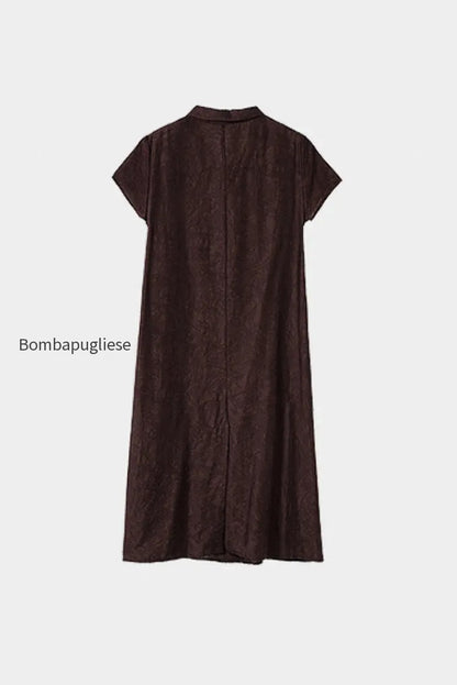 linen-blend-jacquard-a-line-shirt-dress-in-brown