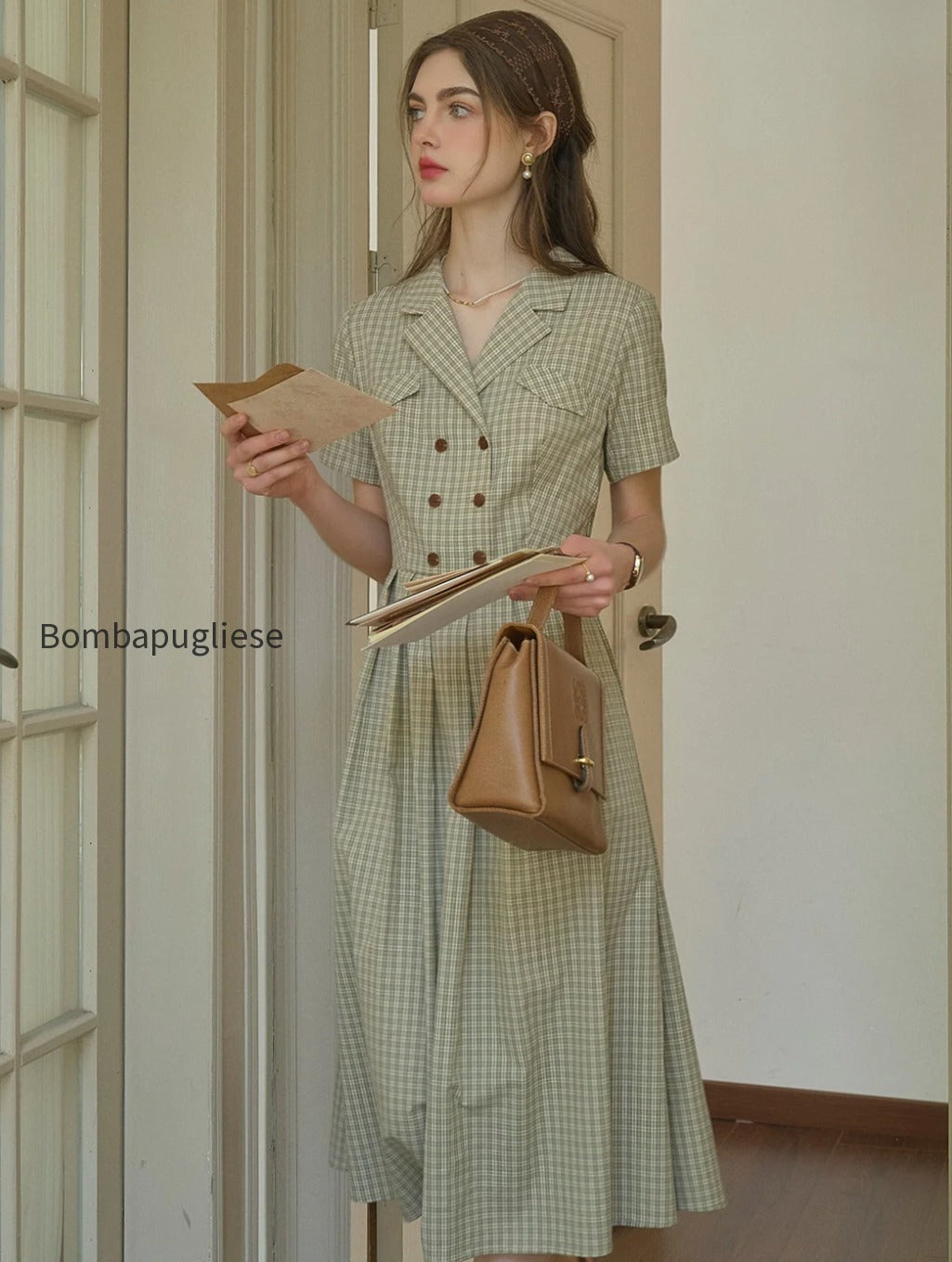 elena-v-neck-lapel-plaid-dress
